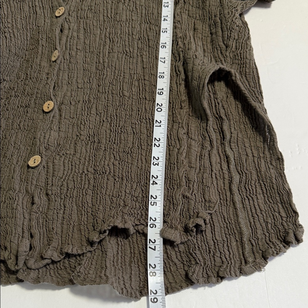 Intimately by Free People Button-Up Oversized Top Gray -Green Size tag missing - Picture 11 of 11